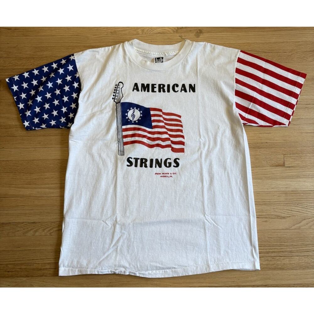 Vintage 80s T Shirt XL Mint Cond. Fourth Of July American Flag Single Stitch USA